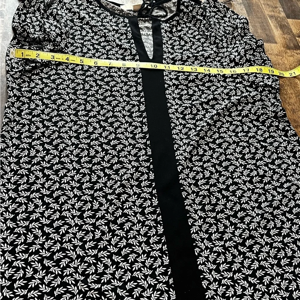 MICHAEL KORS Black & White Print Stretch Dress Size Medium
